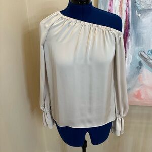 Ramy Brook off-shoulder blouse in stunning champagne color. Size medium.